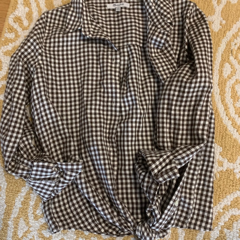 Madewell flannel tie shirt